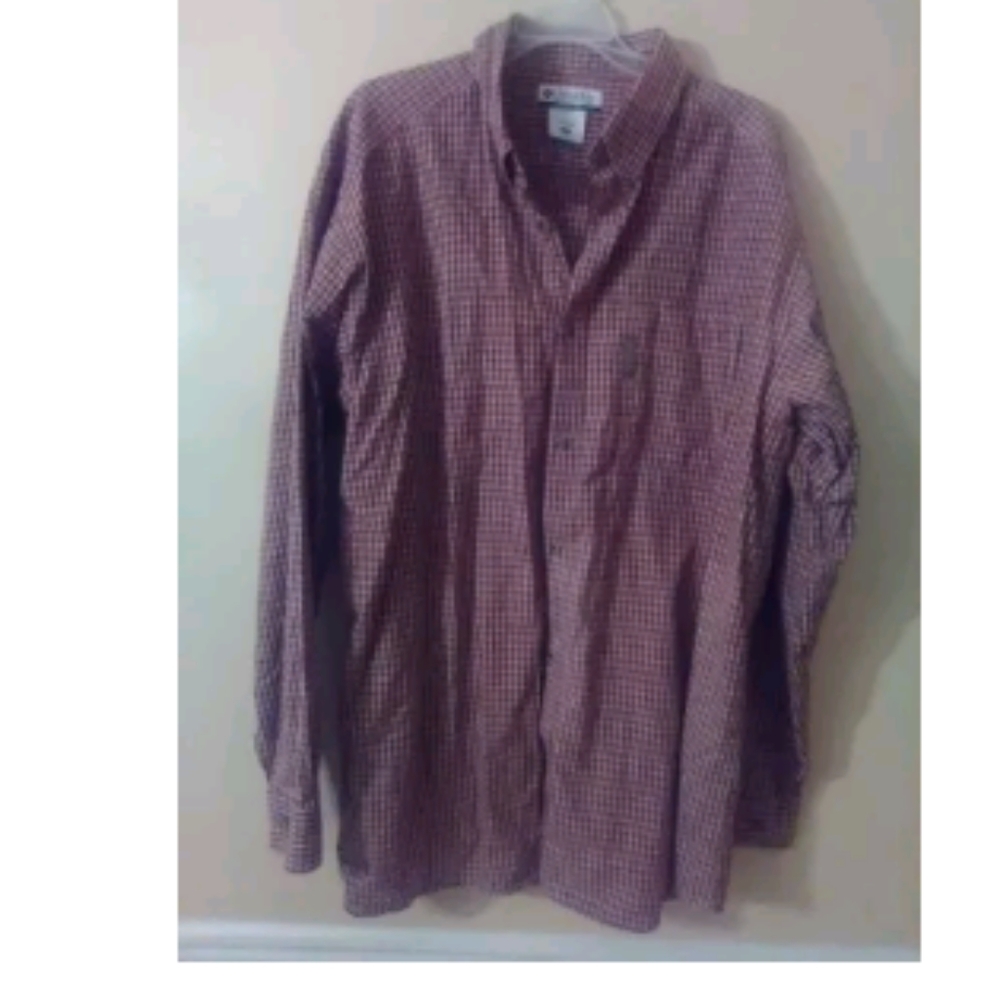 Columbia Plaid Button Down Long Sleeve Shirt Mens Size XL Cotton